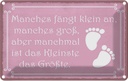 Blechschild 20x30 cm manches fängt klein an Dekoration Spruch Zitat