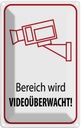 Blechschild 30x20 cm Bereich wird videoüberwacht Dekoration Warnschild Hinweisschild Sicherheit Vorsicht