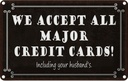 Blechschild 20x30 cm we accept all major credit cards Spruch Zitat