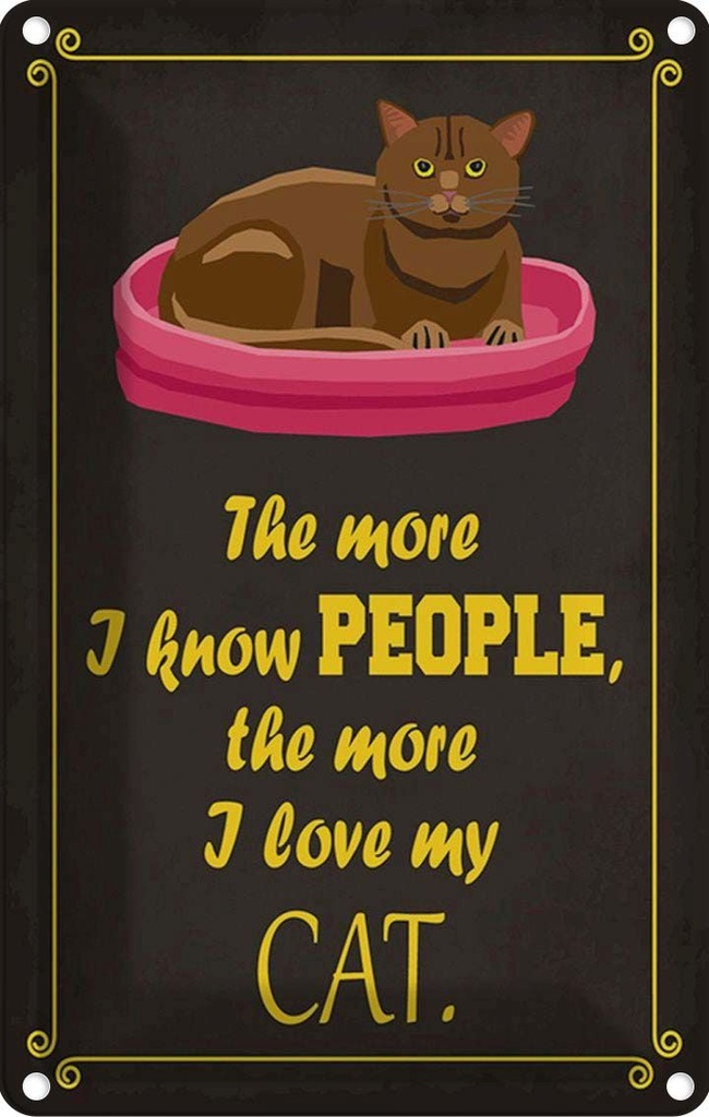 Blechschild 30x20 cm Katze i love my Cat Tier Haustier