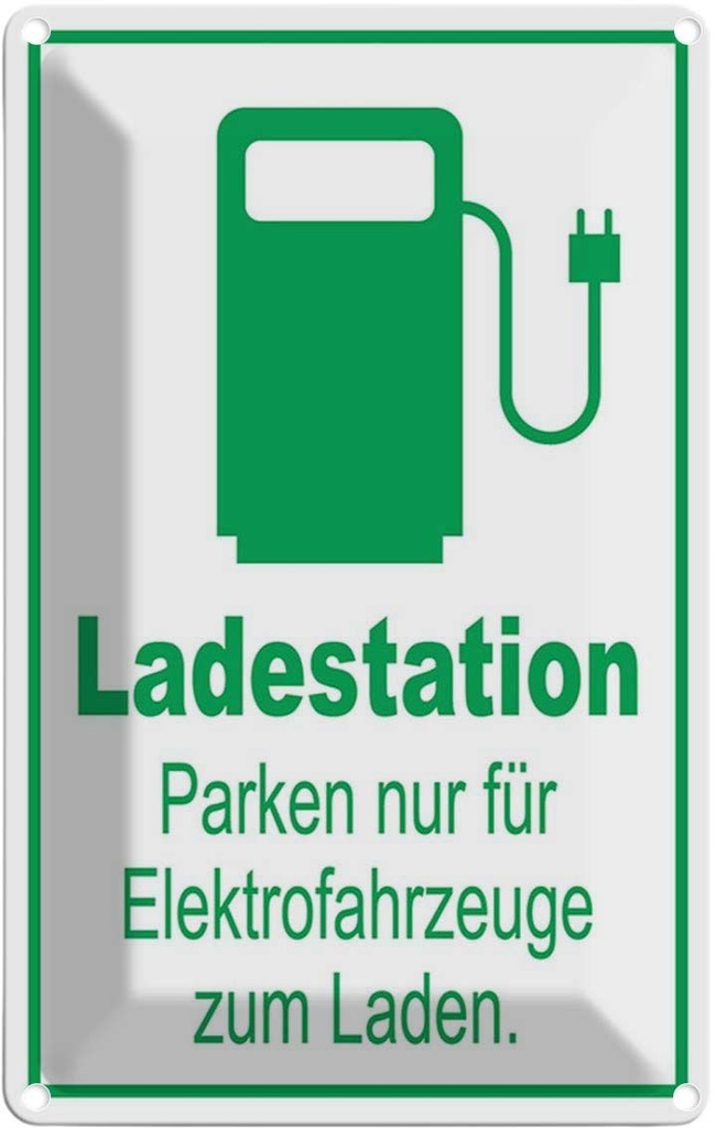 Blechschild 30x20 cm Ladestation nur Elektrofahrzeuge Warnschild Hinweisschild Sicherheit Vorsicht