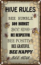 Blechschild 30x20 cm Hive rules bee humble honest Tier Haustier