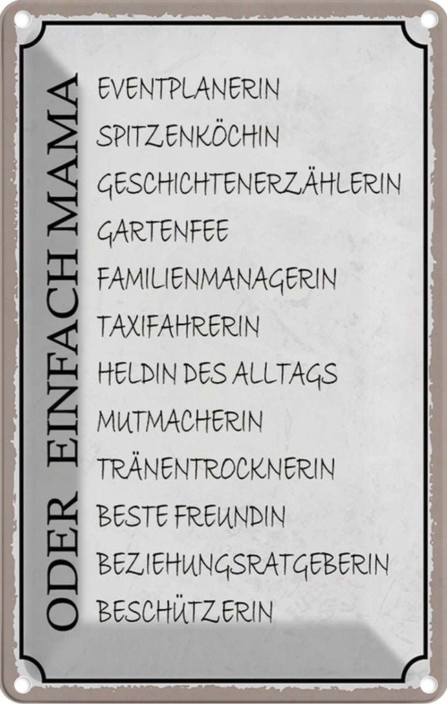 Blechschild 30x20 cm Mama Familienmanagerin Freundin Spruch Zitat