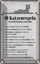 Blechschild 30x20 cm 10 Katzenregeln ich bin der Boss