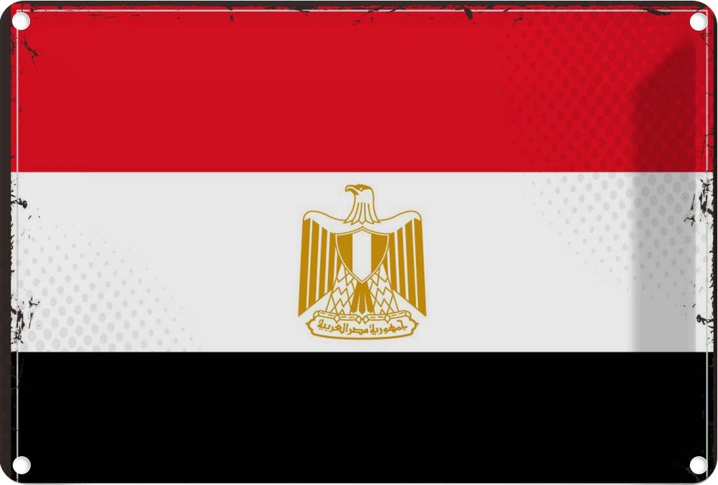 Blechschild 20x30 cm Ägyptens Egypt Flagge Fahne Wappen