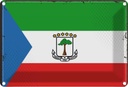 Blechschild 20x30 cm Äquatorialguineas Flagge Fahne Wappen