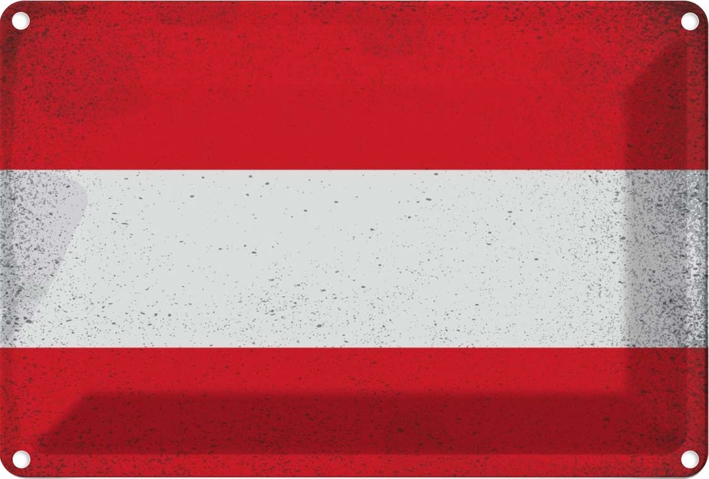 Blechschild 20x30 cm Österreich Austria Vintage Flagge Europa Fahne Wappen