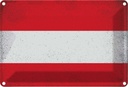 Blechschild 20x30 cm Österreich Austria Vintage Flagge Europa Fahne Wappen