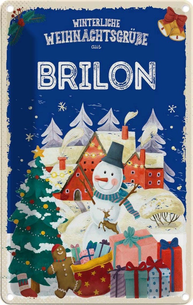 Blechschild 30x20 cm Weihnachtsgrüße aus BRILON Weihnachten