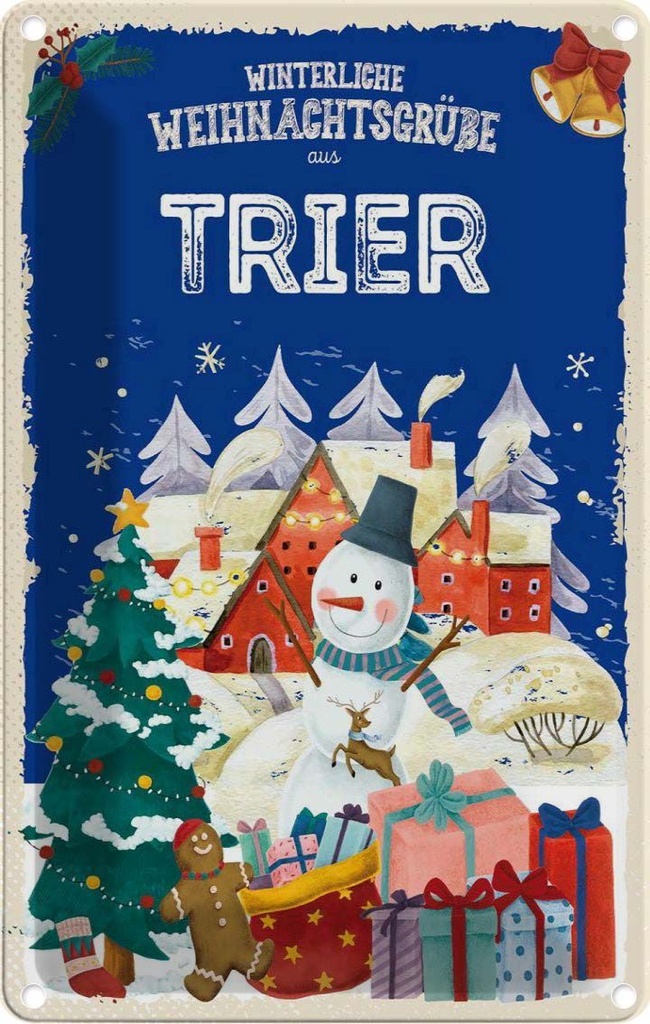 Blechschild 30x20 cm Weihnachtsgrüße aus TRIER Weihnachten
