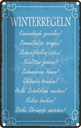 Blechschild 30x20 cm Winterregel Kaminabende Glühwein Spruch Zitat