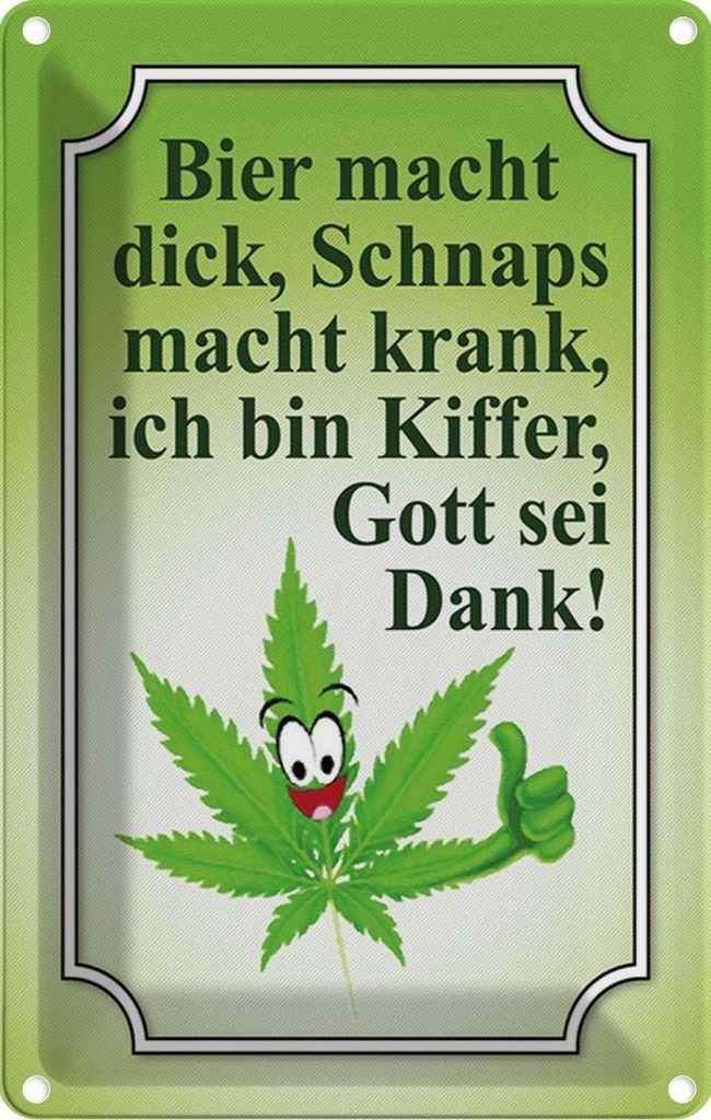 Blechschild 30x20 cm Bier macht dick Schnaps krank Spruch Zitat