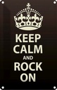 Blechschild 30x20 cm Keep Calm and rock on