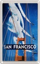 Blechschild 30x20 cm San Francisco Brücke Flugzeug Himmel Bildmotiv Reisemotiv Abenteuer Reisen Urlaub