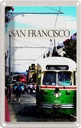 Blechschild 30x20 cm San Francisco Menschen Straßenbahn Bildmotiv Reisemotiv Abenteuer Reisen Urlaub