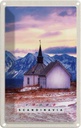 Blechschild 30x20 cm Skandinawien Natur Haus Merr Gebirge Bildmotiv Reisemotiv Abenteuer Reisen Urlaub