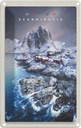 Blechschild 30x20 cm Skandinawien Schnee Meer Gebirge Bildmotiv Reisemotiv Abenteuer Reisen Urlaub
