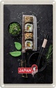 Blechschild 30x20 cm Japan Asien Urlaub Sushi Fisch Essen Stäbchen Bildmotiv Reisemotiv Abenteuer Reisen