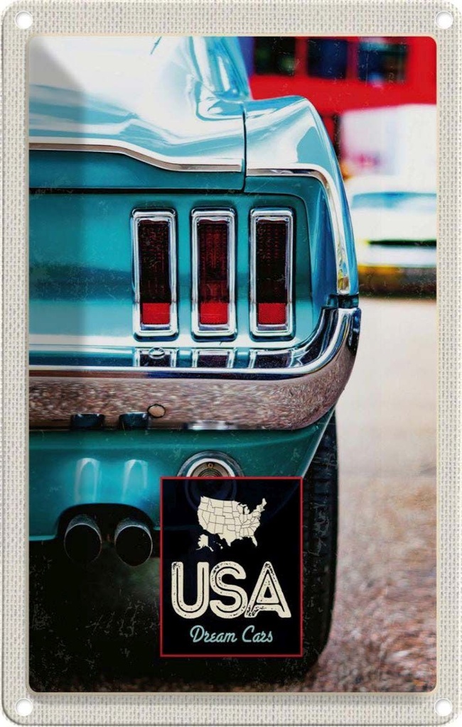 Blechschild 30x20 cm USA altes Fahrzeug Oldtimer Bildmotiv Reisemotiv Abenteuer Reisen Urlaub