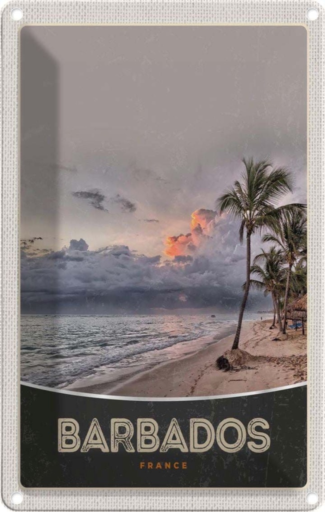Blechschild 30x20 cm Barbados Strand Meer Bildmotiv Reisemotiv Abenteuer Reisen Urlaub