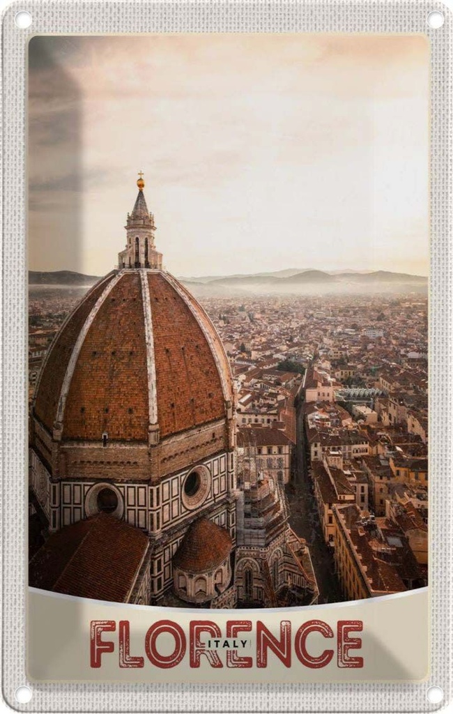 Blechschild 30x20 cm Florence Italien Europa Stadt Kirche Bildmotiv Reisemotiv Abenteuer Reisen Urlaub