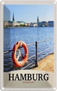 Blechschild 30x20 cm Hamburg Hafen Deutschland Fluss Stadt Bildmotiv Reisemotiv Abenteuer Reisen Urlaub
