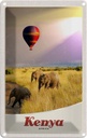 Blechschild 30x20 cm Kenia Afrika Elefanten Heißluftballon Bildmotiv Reisemotiv Abenteuer Reisen Urlaub