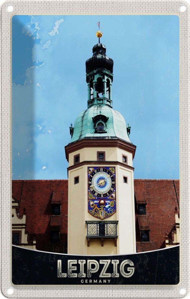 Blechschild 30x20 cm Leipzig Deutschland Kirche Stadttour Bildmotiv Reisemotiv Abenteuer Reisen Urlaub