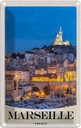 Blechschild 30x20 cm Marseille Frankreich Kirche Nacht Abenteuer Reisen Urlaub