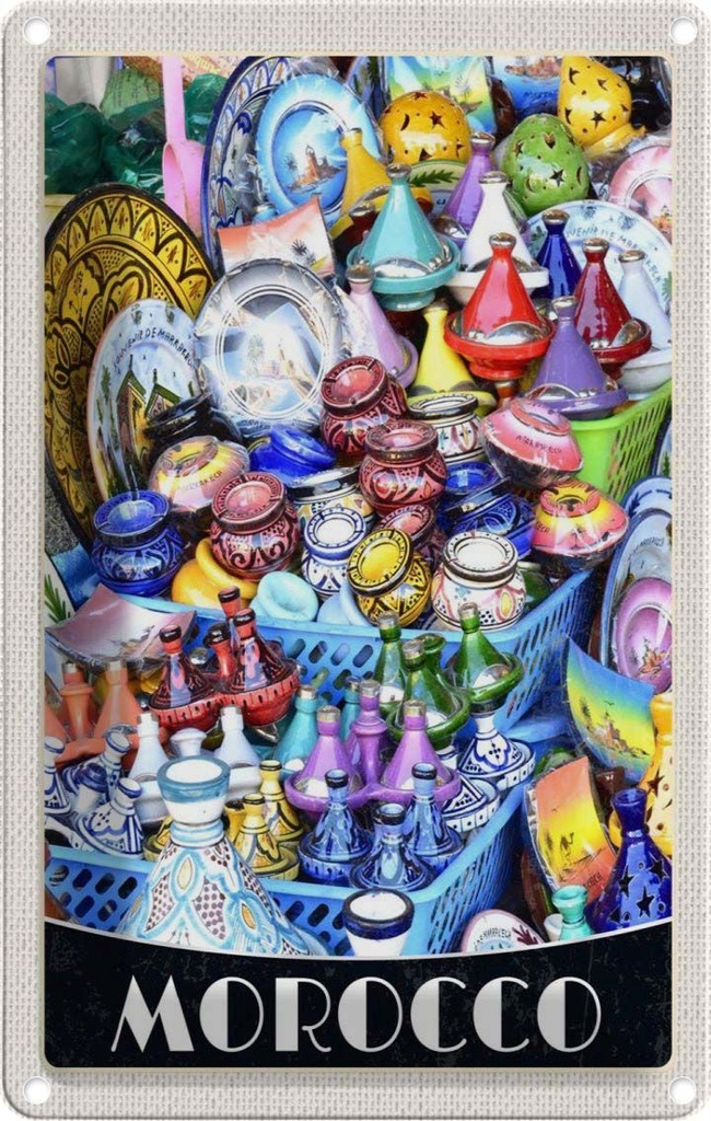 Blechschild 30x20 cm Marokko Arfika Kultur Orientalisch Bildmotiv Reisemotiv Abenteuer Reisen Urlaub