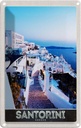 Blechschild 30x20 cm Santorini Insel weiße Häuser Bildmotiv Reisemotiv Abenteuer Reisen Urlaub