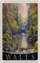 Blechschild 30x20 cm Wales England Natur Fluss Wald Bildmotiv Reisemotiv Abenteuer Reisen Urlaub