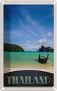 Blechschild 30x20 cm Thailand Meer Boot Gebirge Himmel Bildmotiv Reisemotiv Abenteuer Reisen Urlaub