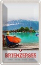 Blechschild 30x20 cm Brienzersee Schweiz Boot Gebäude Bildmotiv Reisemotiv Abenteuer Reisen Urlaub