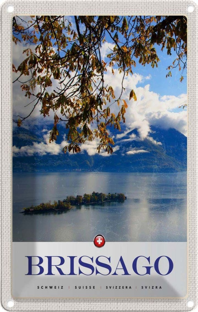 Blechschild 30x20 cm Brissago Schweiz Natur Wald Bildmotiv Reisemotiv Abenteuer Reisen Urlaub