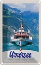Blechschild 30x20 cm Urnersee Schweiz Europa Schiff Gebirge Bildmotiv Reisemotiv Abenteuer Reisen Urlaub