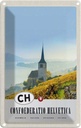 Blechschild 30x20 cm Confoederatio Helvetica Kirche Weide Bildmotiv Reisemotiv Abenteuer Reisen Urlaub