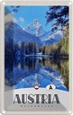 Blechschild 30x20 cm Österreich See Schnee Winterzeit Bildmotiv Reisemotiv Abenteuer Reisen Urlaub
