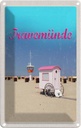 Blechschild 30x20 cm Travenmünde Strand Strankörbe DLRG Bildmotiv Reisemotiv Abenteuer Reisen Urlaub