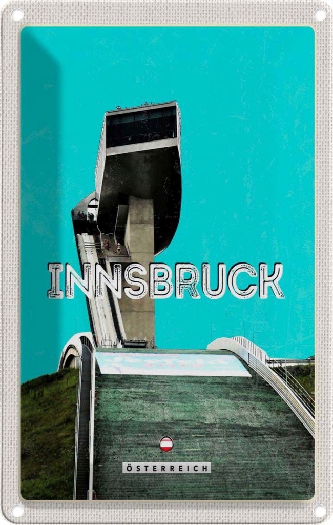 Blechschild 30x20 cm Innsbruck Österreich Aussicht Bildmotiv Reisemotiv Abenteuer Reisen Urlaub