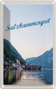 Blechschild 30x20 cm Salzkammergut Aussicht auf Stadt Bildmotiv Reisemotiv Abenteuer Reisen Urlaub