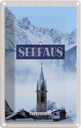 Blechschild 30x20 cm Serfhaus Schnee Berge Kirche Winter Bildmotiv Reisemotiv Abenteuer Reisen Urlaub