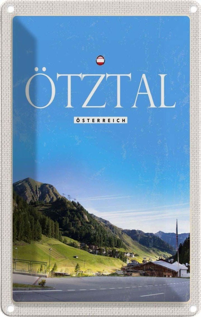 Blechschild 30x20 cm Ötztal Österreich Wald Natur Bildmotiv Reisemotiv Abenteuer Reisen Urlaub