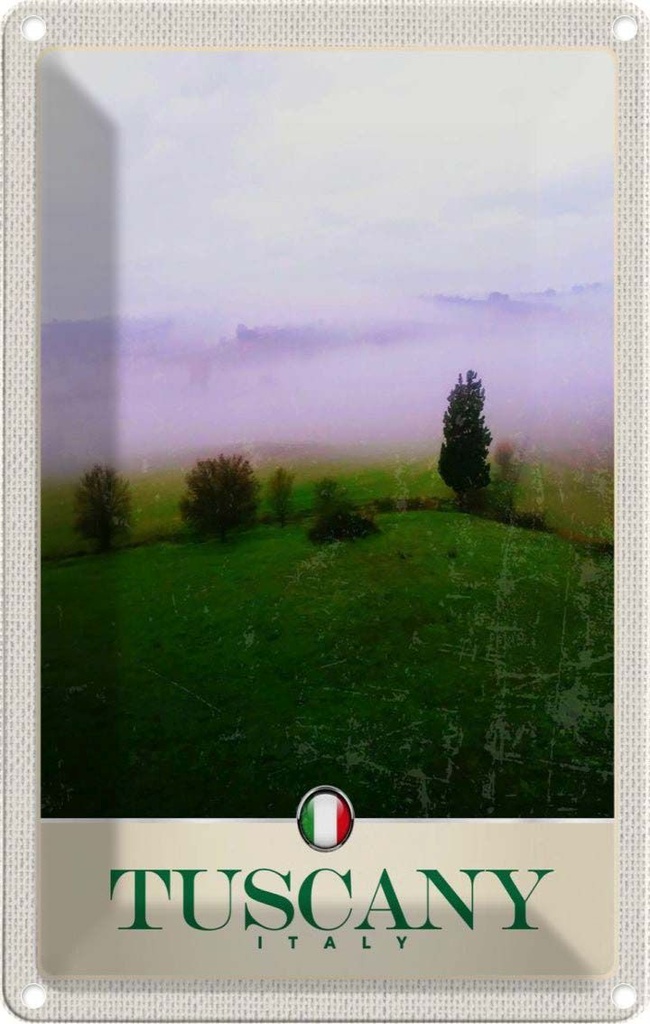 Blechschild 30x20 cm Toskana Italien Berge Wiese Natur Bildmotiv Reisemotiv Abenteuer Reisen Urlaub
