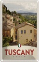 Blechschild 30x20 cm Toskana Italien Bäume Häuser Bildmotiv Reisemotiv Abenteuer Reisen Urlaub