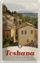Blechschild 30x20 cm Toskana Italien Bäume Häuser Bildmotiv Reisemotiv Abenteuer Reisen Urlaub