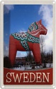 Blechschild 30x20 cm Schweden rotes Pferd Skulptur Bildmotiv Reisemotiv Abenteuer Reisen Urlaub