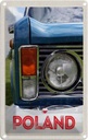 Blechschild 30x20 cm Polen Europa Oldtimer Auto 90er Bildmotiv Reisemotiv Abenteuer Reisen Urlaub