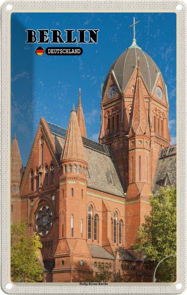 Blechschild 30x20 cm Berlin Heilig-Kreuz-Kirche Bildmotiv Reisemotiv Abenteuer Reisen Urlaub