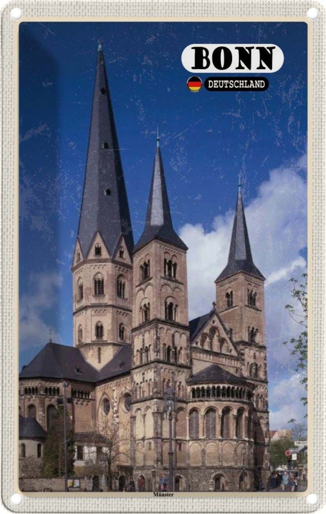 Blechschild 30x20 cm Bonn Münster Altstadt Deutschland Bildmotiv Reisemotiv Abenteuer Reisen Urlaub